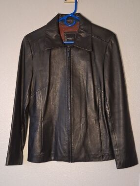 Colebrook Black Leather Zip-Front Jacket